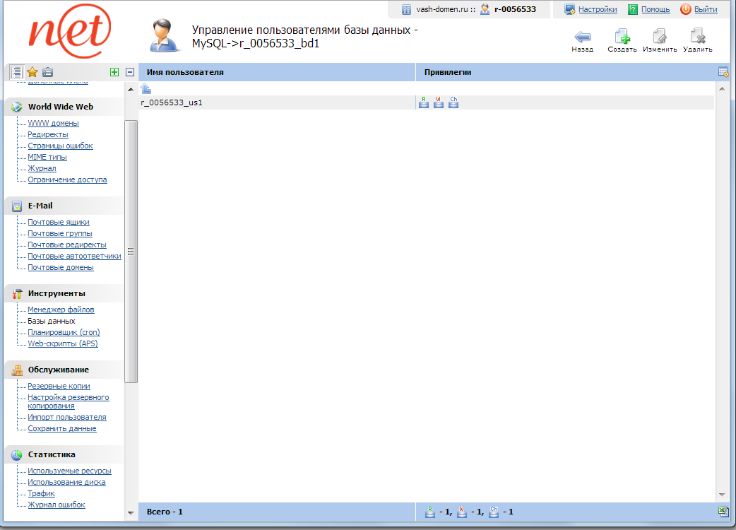 ispmanager - пользователи