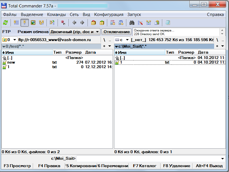 FTP  программа - работа с файлами